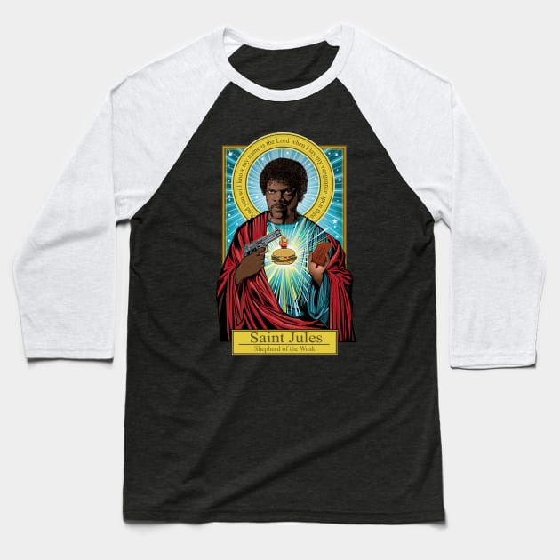 Saint Jules Baseball T-Shirt by Pop Art Saints